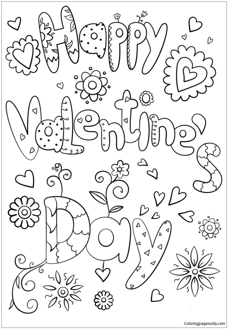Download Happy Valentine s Day Coloring Page - Free Coloring Pages ...