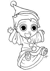 Happy Xmas elf Coloring Pages