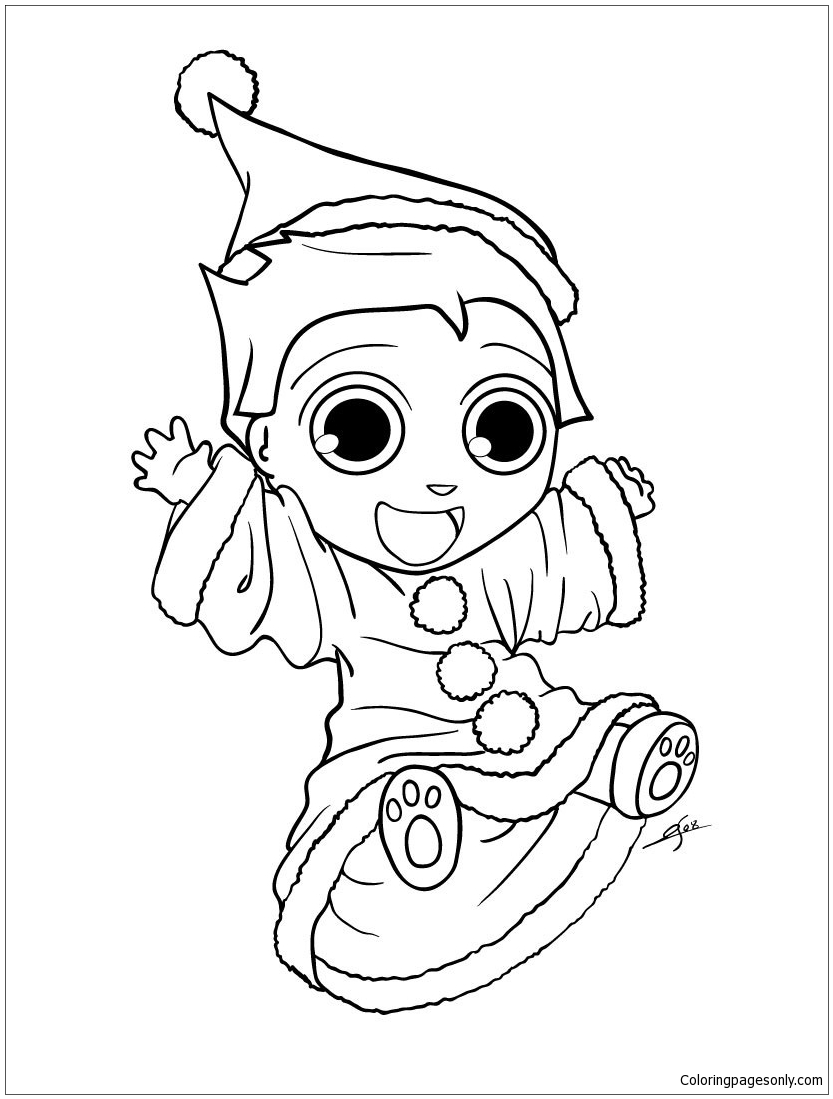 Happy Xmas Elf Coloring Page Free Coloring Pages Online