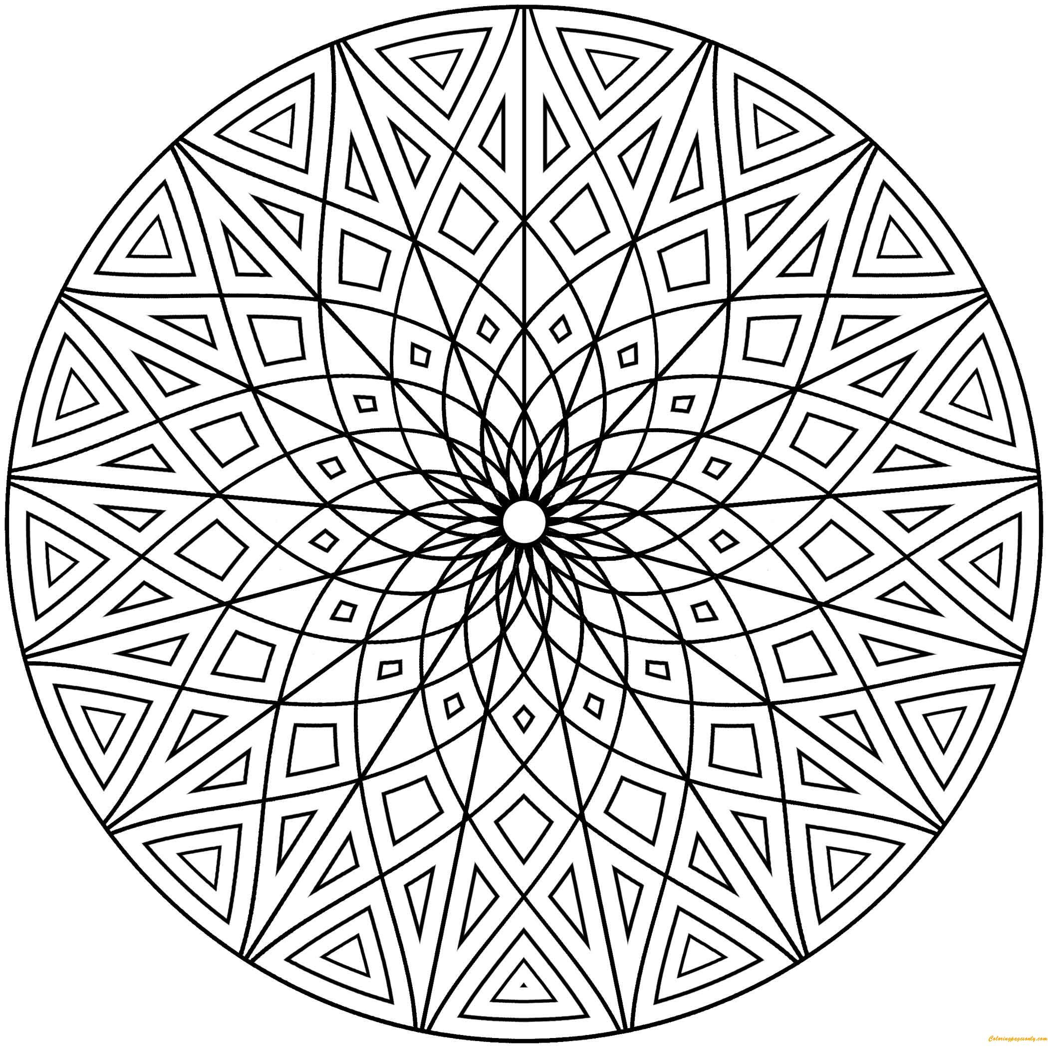 Hard Geometric Designs Coloring Pages - Hard Coloring ...