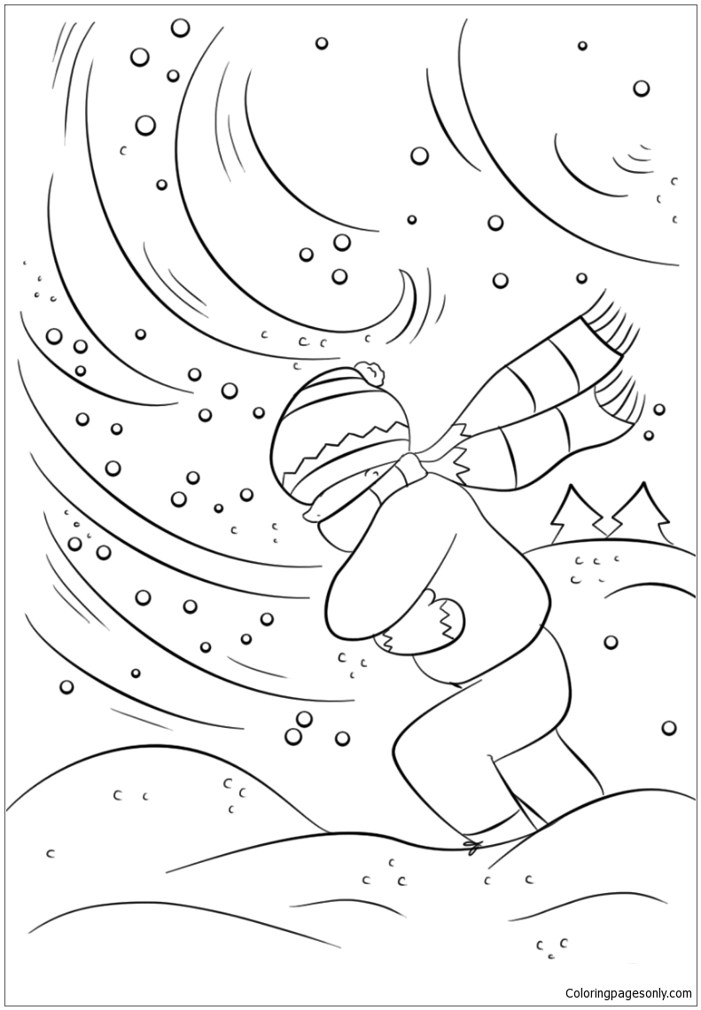 Hard Winter Coloring Page
