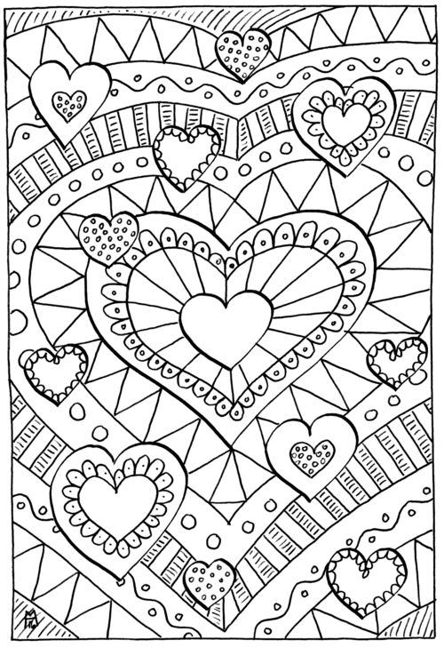 Coloriage coeur de guérison de la Saint-Valentin