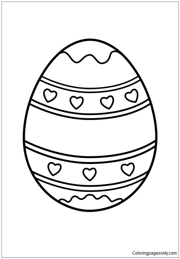 Heart Easter Egg Coloring Page