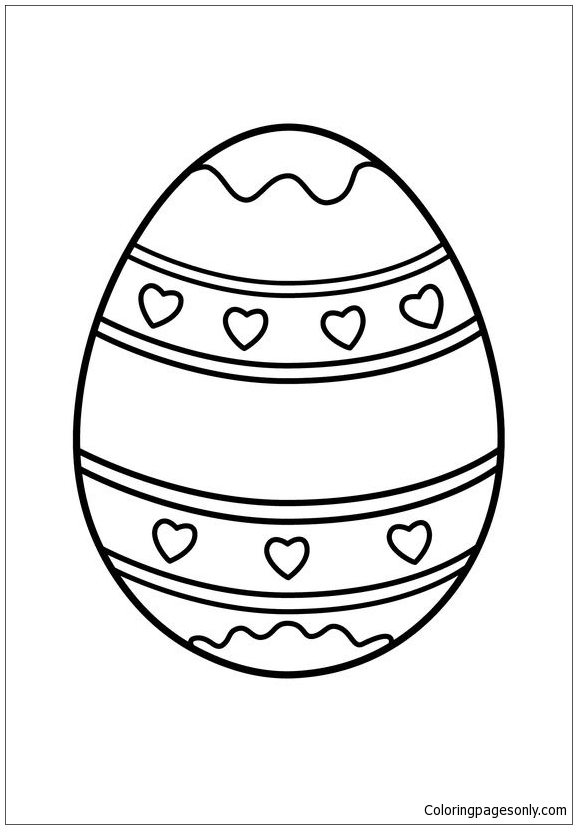 Heart Easter Egg Coloring Pages - Arts & Culture Coloring Pages - Free