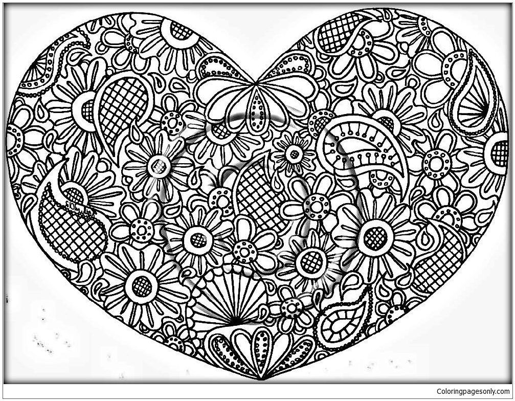 Download Heart Shape Mandala Coloring Page - Free Coloring Pages Online