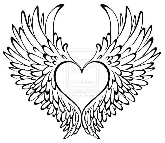 Heart With Wings Tattoo Coloring Pages