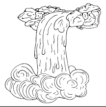 Heaven waterfall Coloring Page