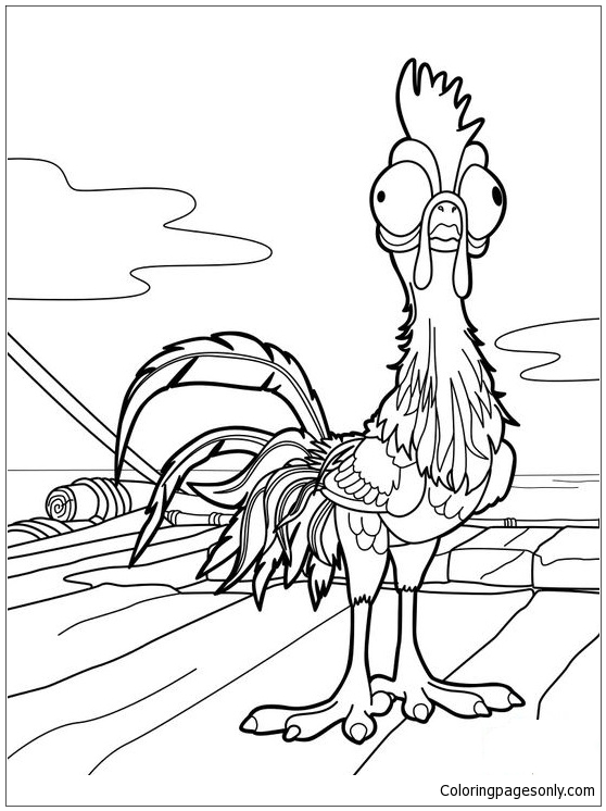 Heihei From Moana Coloring Pages