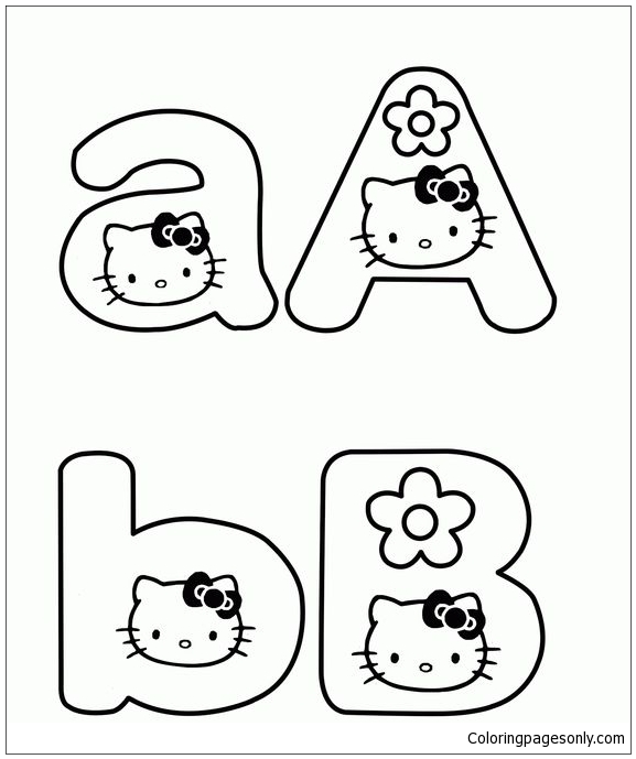 Hello Kitty Alphabet 1 Coloring Pages
