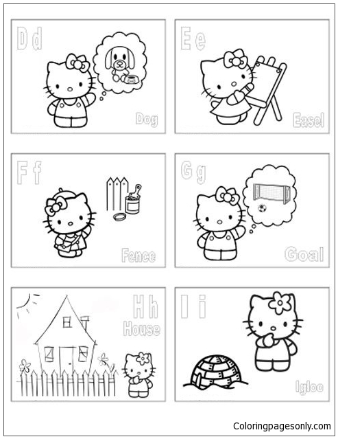 Hello Kitty Alphabet 2 Coloring Pages