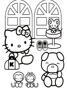 Hello Kitty And Friends Coloring Page