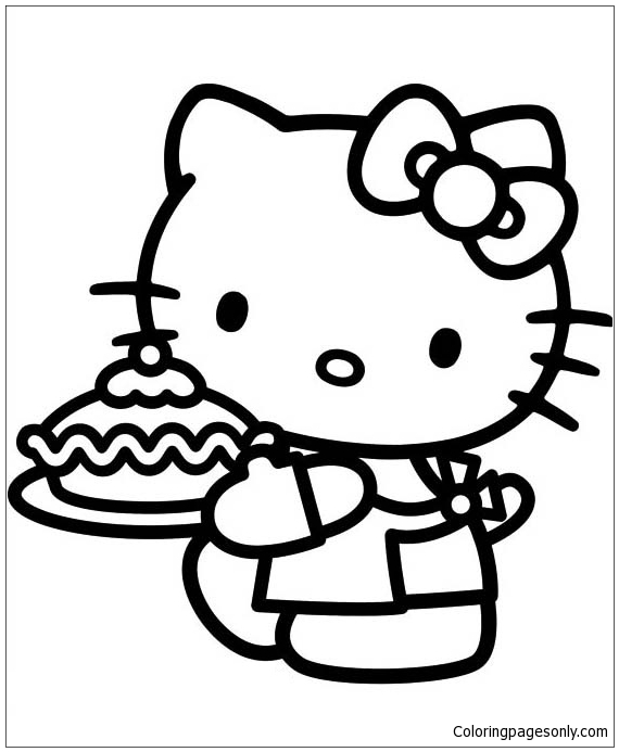 Hello Kitty Apple Pie Coloring Pages