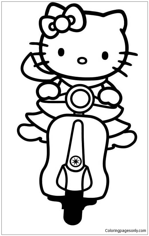 Hello Kitty as an Emo or a Punk Coloring Pages - Cartoons Coloring