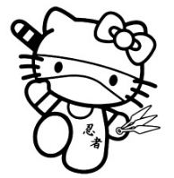 Hello Kitty In Ninja Coloring Page
