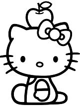 Hello Kitty Balance Apple On Head Coloring Page
