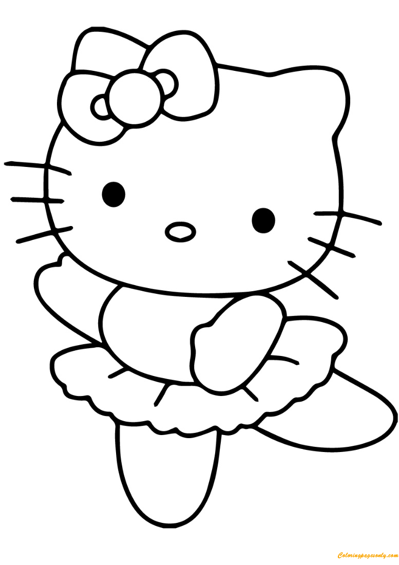 Hello Kitty Ballerina Coloring Page - Free Coloring Pages ...