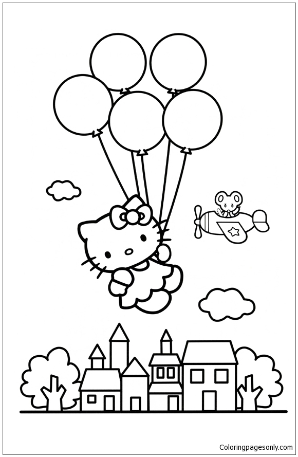 10 Hello Kitty Coloring Pages With Balloons: A Delightful Journey for Kids