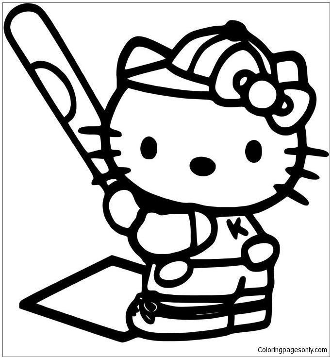 Hello Kitty Baseball Coloring Pages Cartoons Coloring Pages Coloring Pages For Kids And Adults