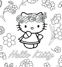 Hello Kitty Birthday Card Coloring Page