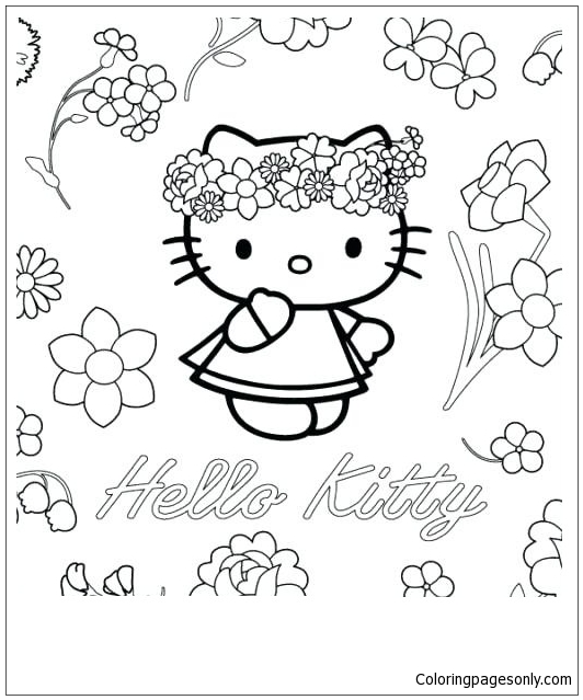 Hello Kitty Birthday Card Coloring Pages - Cartoons Coloring Pages