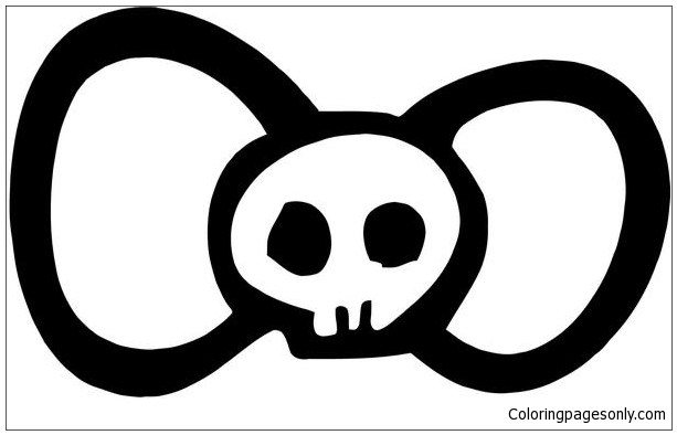 Download Hello Kitty Bow Tie Death Skull Coloring Page - Free ...
