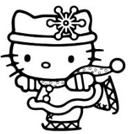 Hello Kitty Celebrating Christmas Coloring Page