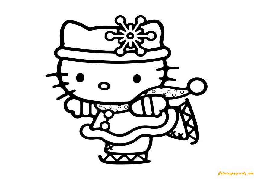 Desenho para pintar da Hello Kitty no seu quarto 