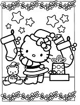 Hello Kitty Christmas 4 Coloring Pages