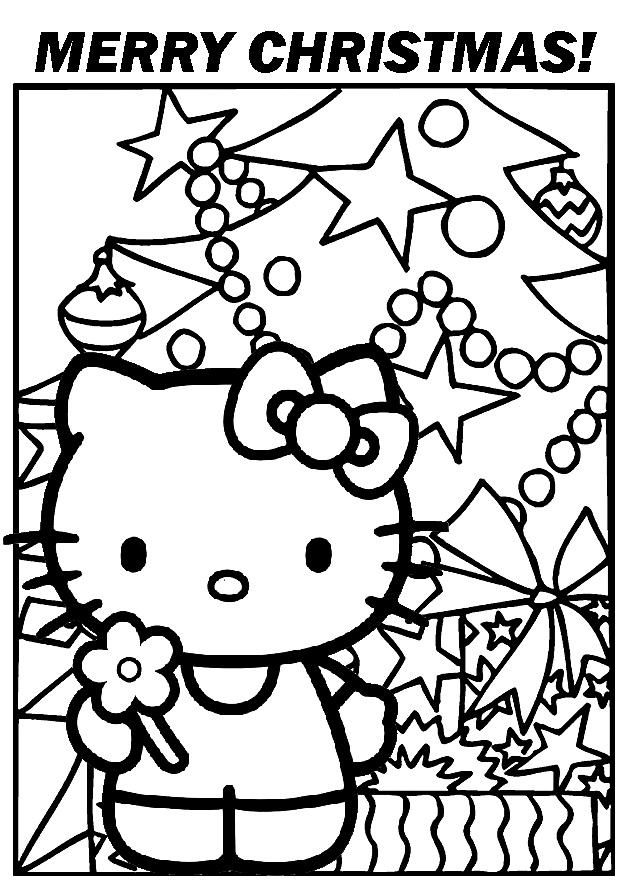 Hello Kitty Christmas 6 Coloring Pages