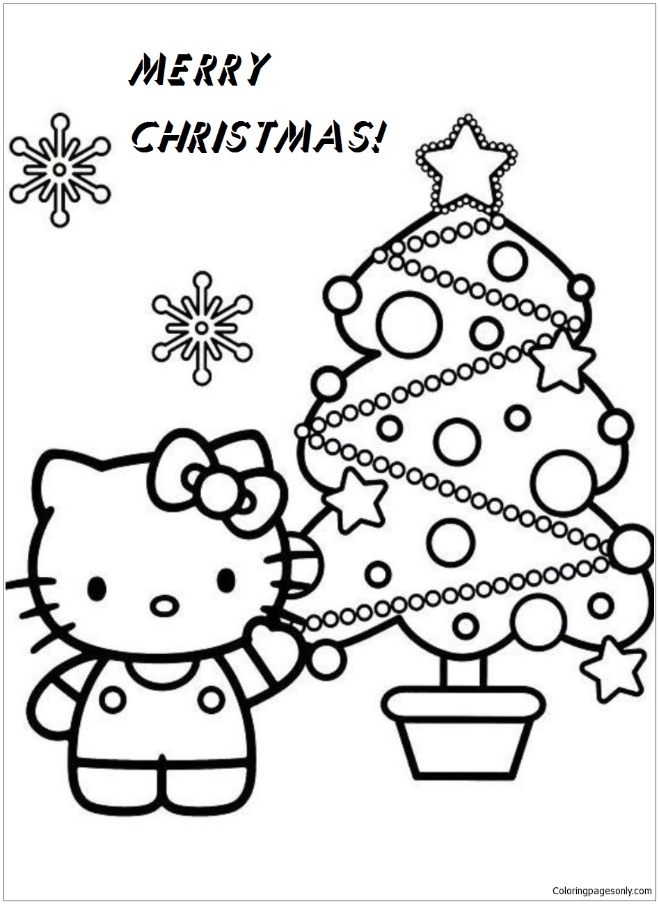 Hello Kitty Christmas Coloring Pages - Cartoons Coloring Pages