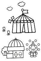 Hello Kitty Circus Coloring Pages