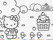 Hello kitty Color By Number Coloring Page