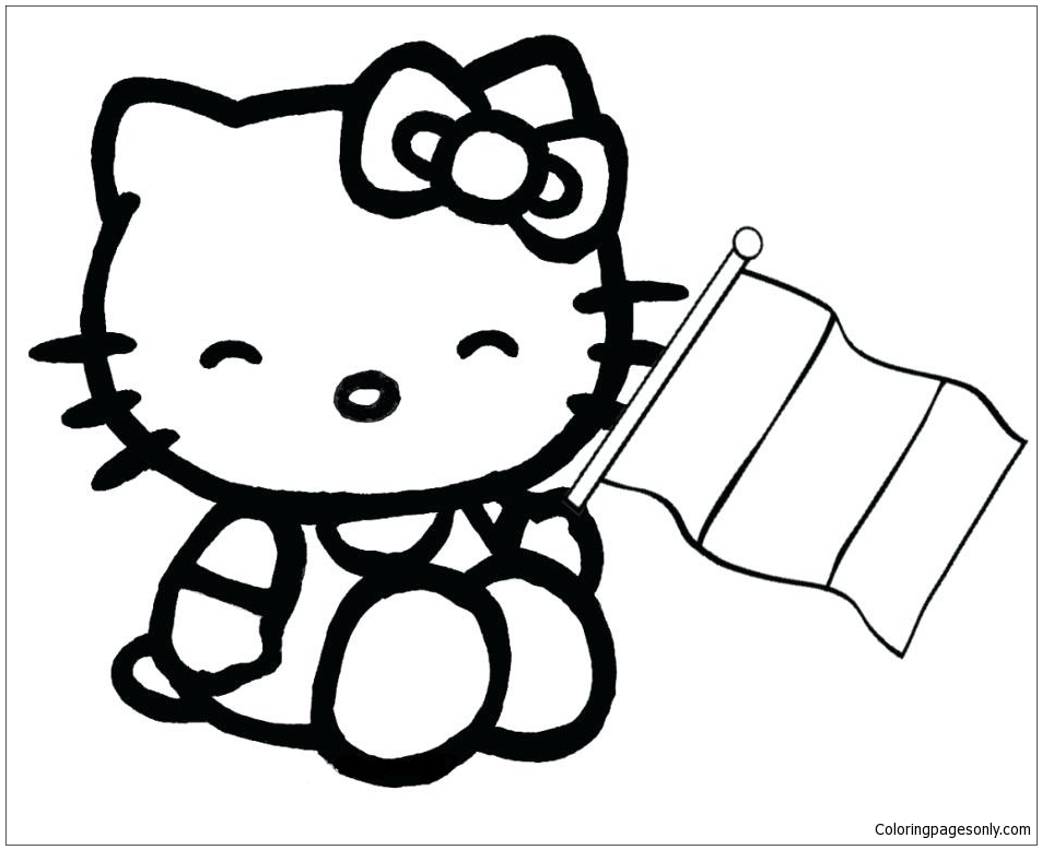 Hello Kitty Cute 16 Coloring Page