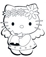 Hello Kitty cute 3 Coloring Pages