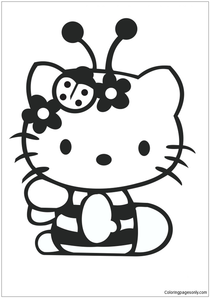 Hello Kitty Cute 4 Coloring Pages - Cartoons Coloring Pages - Coloring