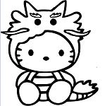 Hello Kitty Dragon Vinyl Decal Sticker Coloring Pages