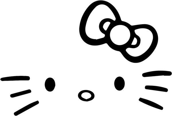 Hello Kitty Face Bow Tie Coloring Pages