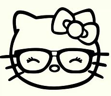 Kleurplaat Hello Kitty Gezicht
