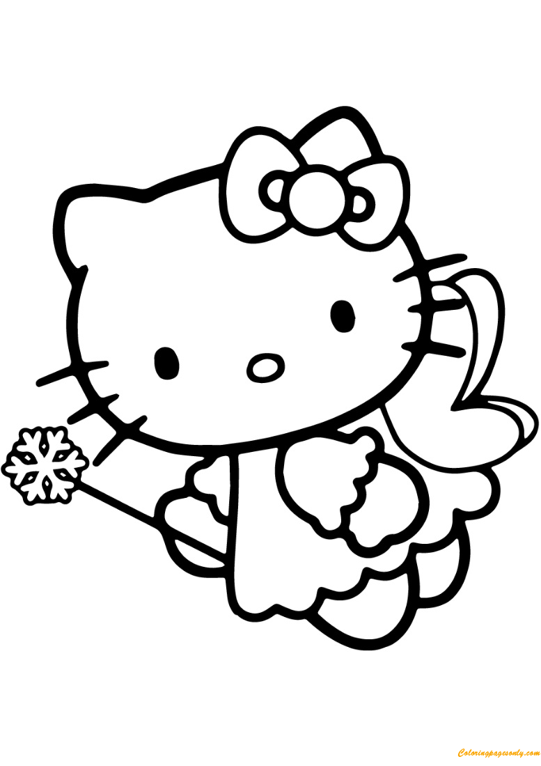 Hello Kitty Fairy Coloring Page Free Printable Coloring Pages