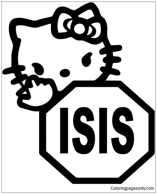 Hello Kitty ISIS Terrorist Coloring Pages