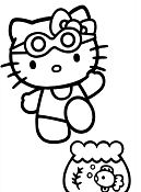 Hello Kitty Go Swimming Coloring Pages
