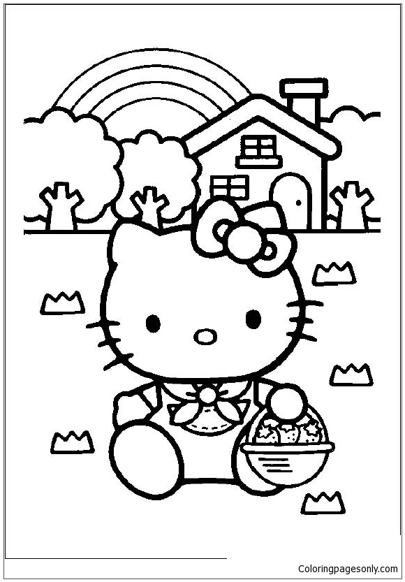 Hello Kitty Go To Play Coloring Pages
