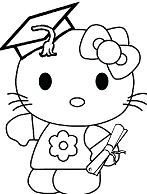 Hello Kitty Graduation Day Coloring Pages