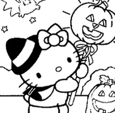 Hello Kitty 万圣节彩页