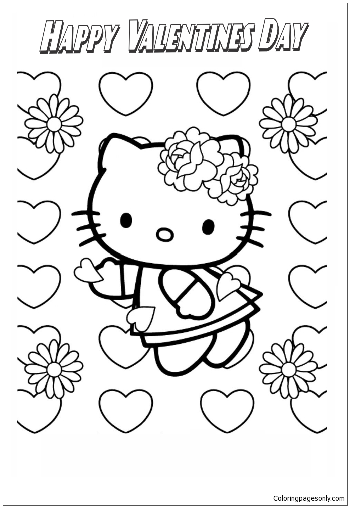 Hello Kitty Feliz día de San Valentín desde el día de San Valentín