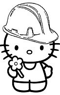Hello Kitty Hard Hat Coloring Pages