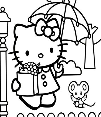 Hello Kitty And Teddy Bear Coloring Page - Free Coloring Pages Online