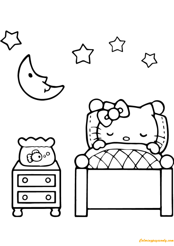 Download Hello Kitty Is Sleeping Coloring Pages Cartoons Coloring Pages Coloring Pages For Kids And Adults