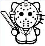 Hello Kitty Jason Friday 13th Coloring Pages