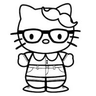 Hello Kitty Kid Coloring Page